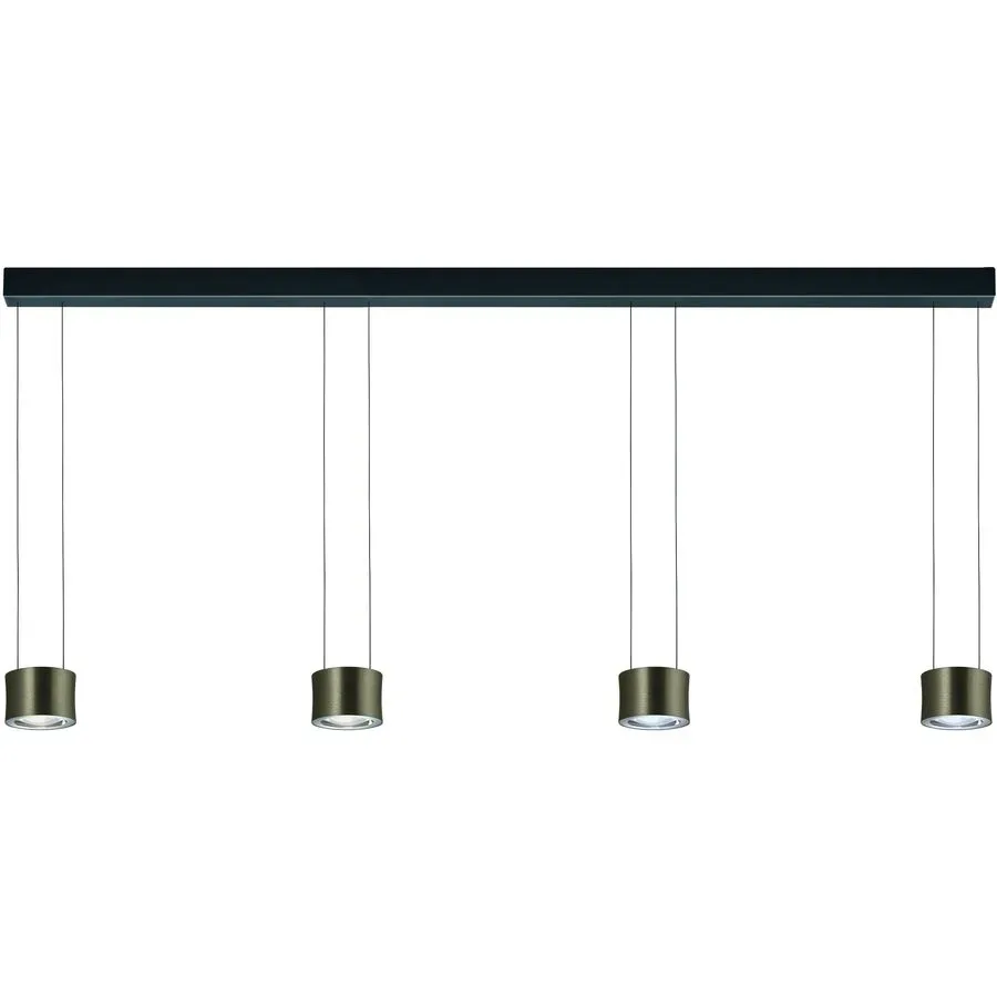 Designer-Pendellampe Bankamp Impulse Bronze 4-flammig vertical flex - LED - Lichtfarbe: Extra warmweiss - Material: Glas/Stahl/Aluminium -