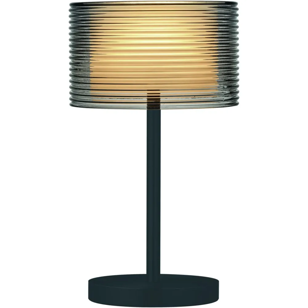 Designer-Tischlampe Bankamp Grand Groove Akku schwarz dimmbar D 20 cm H 34 cm - Farbe: Schwarz, Grau, Warmweiss - LED - Lichtfarbe: Extra warmweiss -