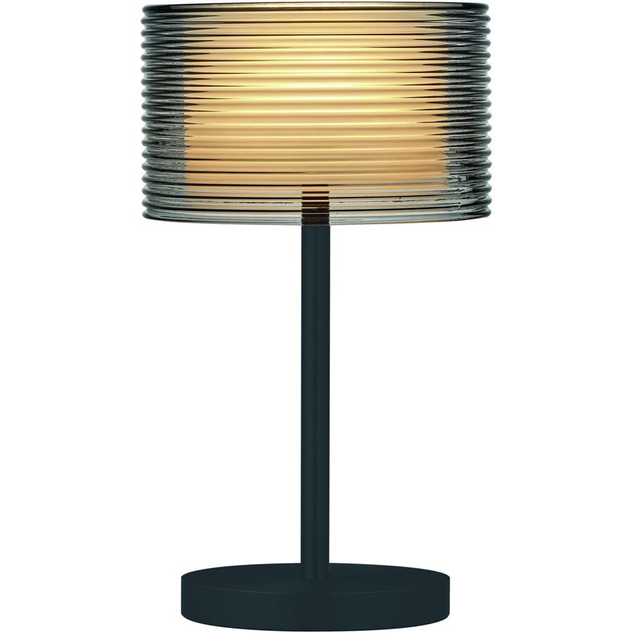 Designer-Tischlampe Bankamp Grand Groove Akku schwarz dimmbar D 20 cm H 34 cm - Farbe: Schwarz, Grau, Warmweiss - LED - Lichtfarbe: Extra warmweiss -