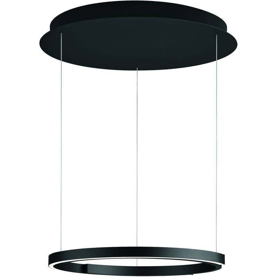 Designer-Pendellampe Bankamp Rings anthrazit matt dimmbar D 55 cm - Farbe: anthrazit matt eloxiert - LED - Lichtfarbe: Extra warmweiss - Helles