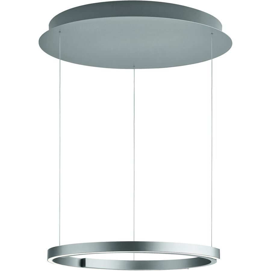 Designer-Pendellampe Bankamp Rings aluminium matt dimmbar D 55 cm - LED - Lichtfarbe: Extra warmweiss - Helles Neutralweiss - Material: