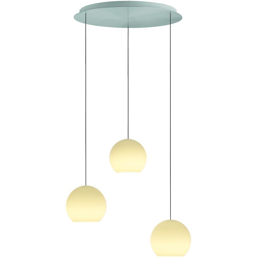 Designer-Pendellampe Bankamp Globe aluminium matt 3-flammig dimmbar D 67 cm - LED - Lichtfarbe: Extra warmweiss - Material: Silikon/Eisen -