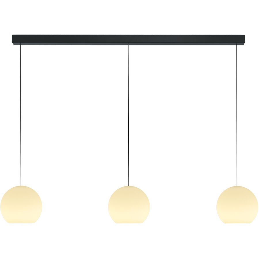Designer-Pendellampe Bankamp Globe schwarz 3-flammig dimmbar - LED - Lichtfarbe: Extra warmweiss - Material: Silikon/Eisen - Designer-Pendellampe- LED