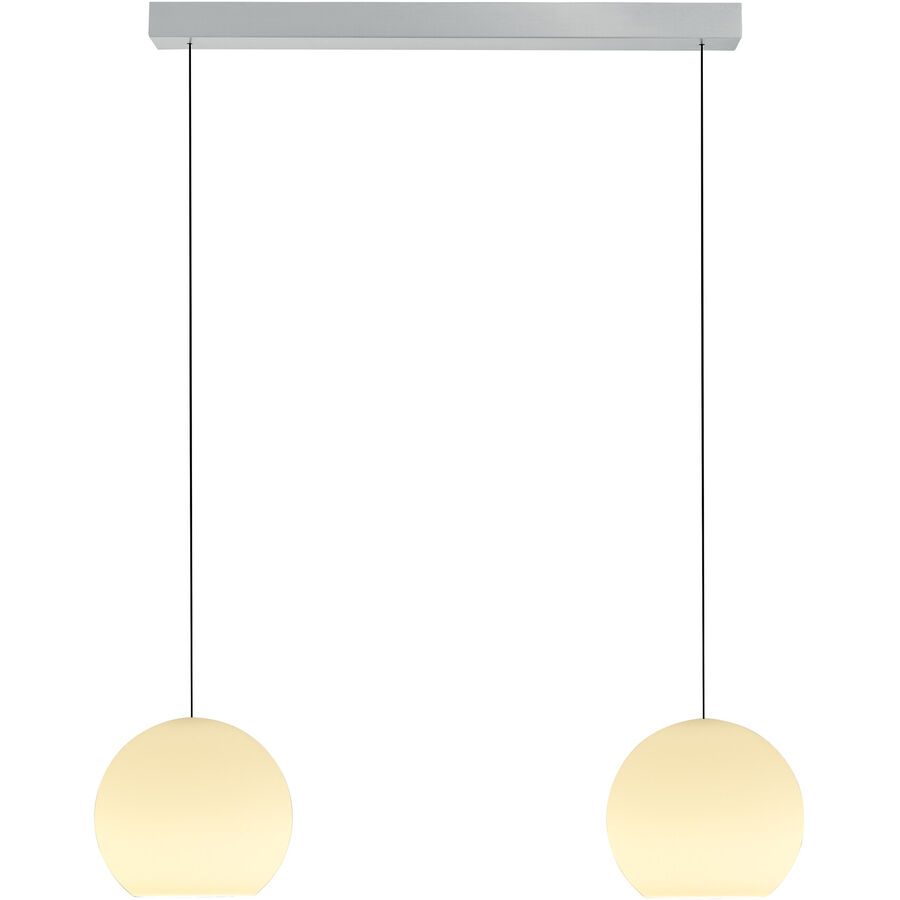 Designer-Pendellampe Bankamp Globe aluminium matt 2-flammig dimmbar - LED - Lichtfarbe: Extra warmweiss - Material: Silikon/Eisen -