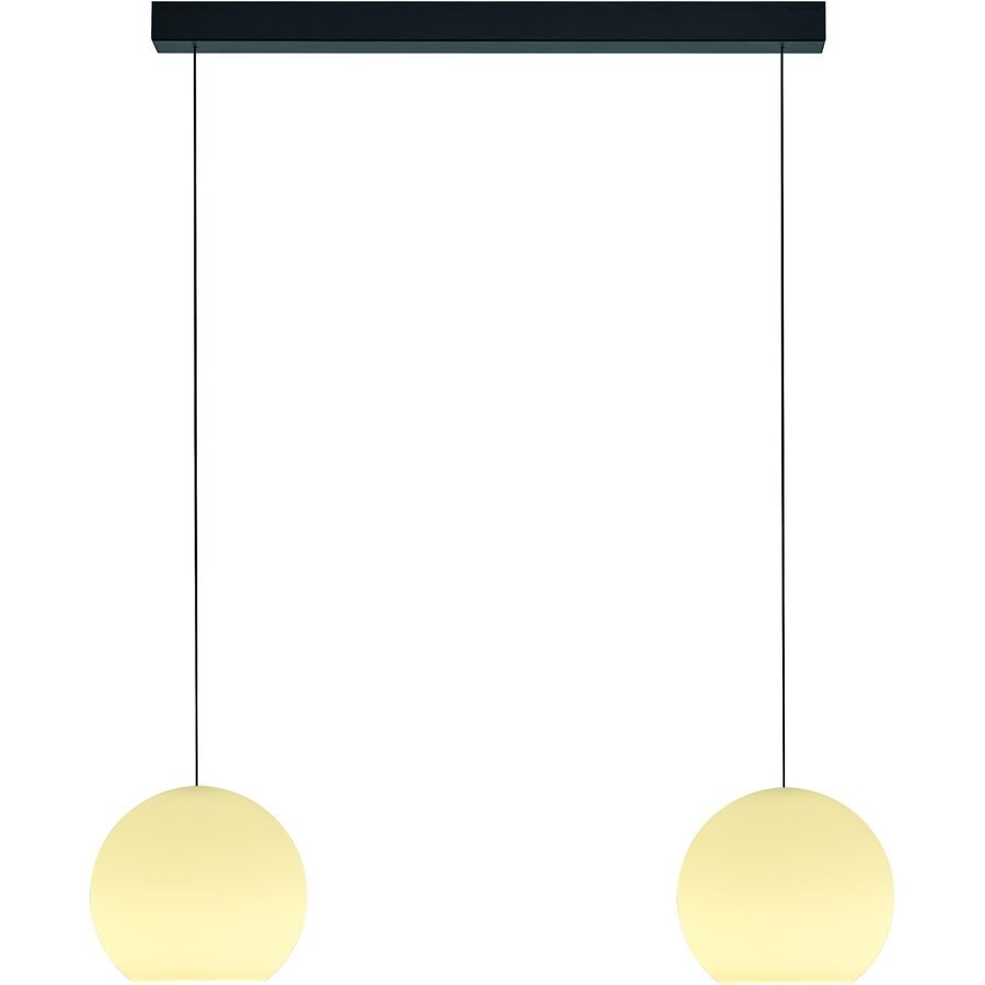 Designer-Pendellampe Bankamp Globe schwarz 2-flammig dimmbar - LED - Lichtfarbe: Extra warmweiss - Material: Silikon/Eisen - Designer-Pendellampe- LED