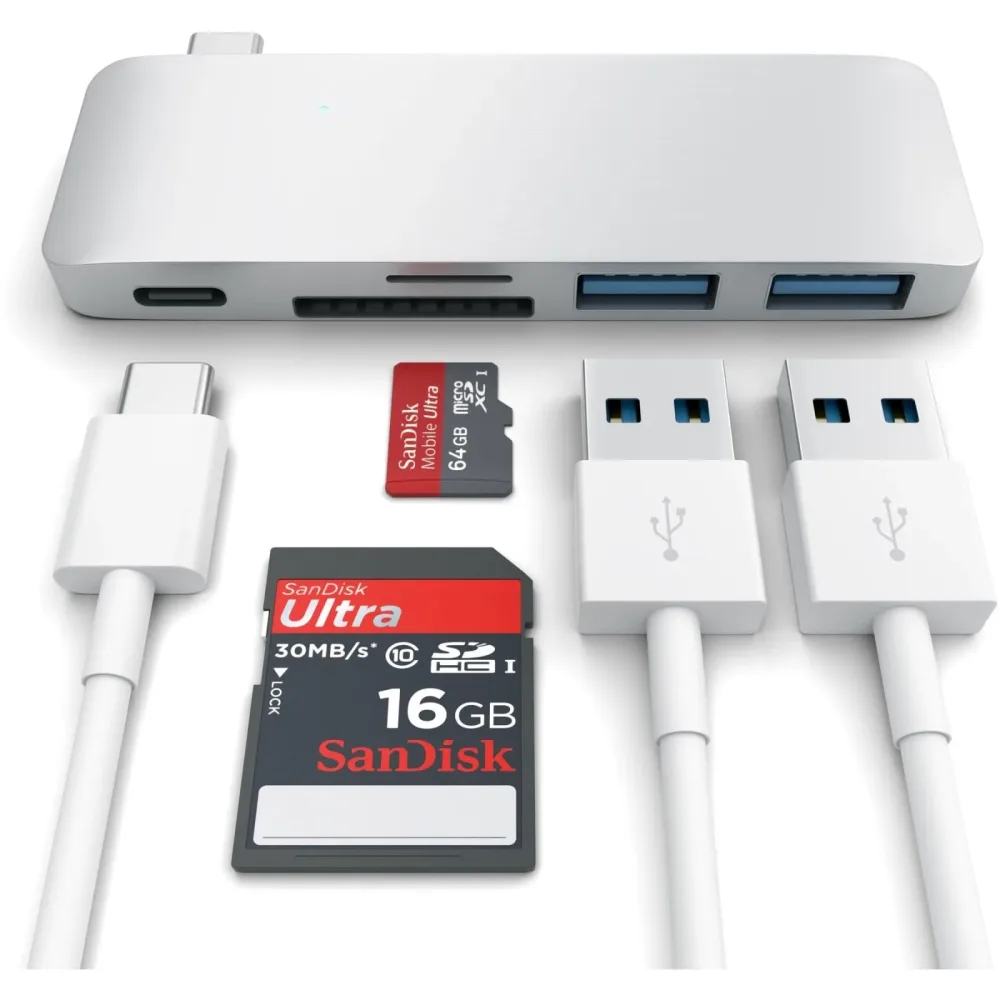 SATECHI PASSTHROUGH - USB-Hub (Silber)