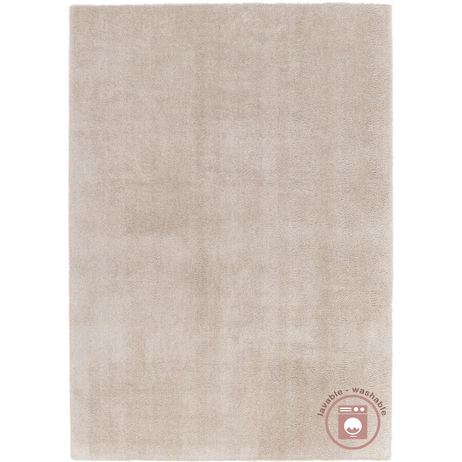 Teppich Etienne Polyester 200 cm 140 cm - Farbe: leinenfarbig - Material: Recycled Polyester - Teppich