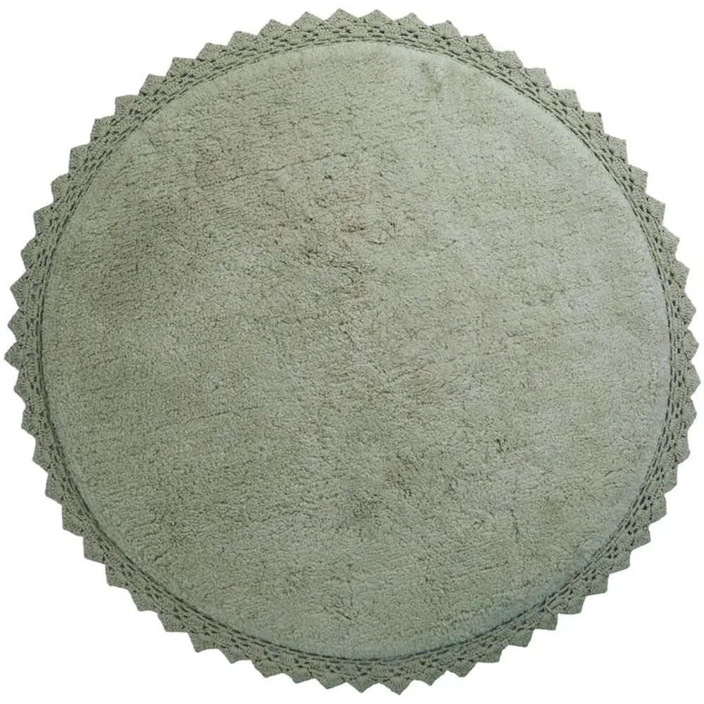 Teppich Emmi Grün Baumwolle 110 cm 110 cm - Farbe: olive - Teppich