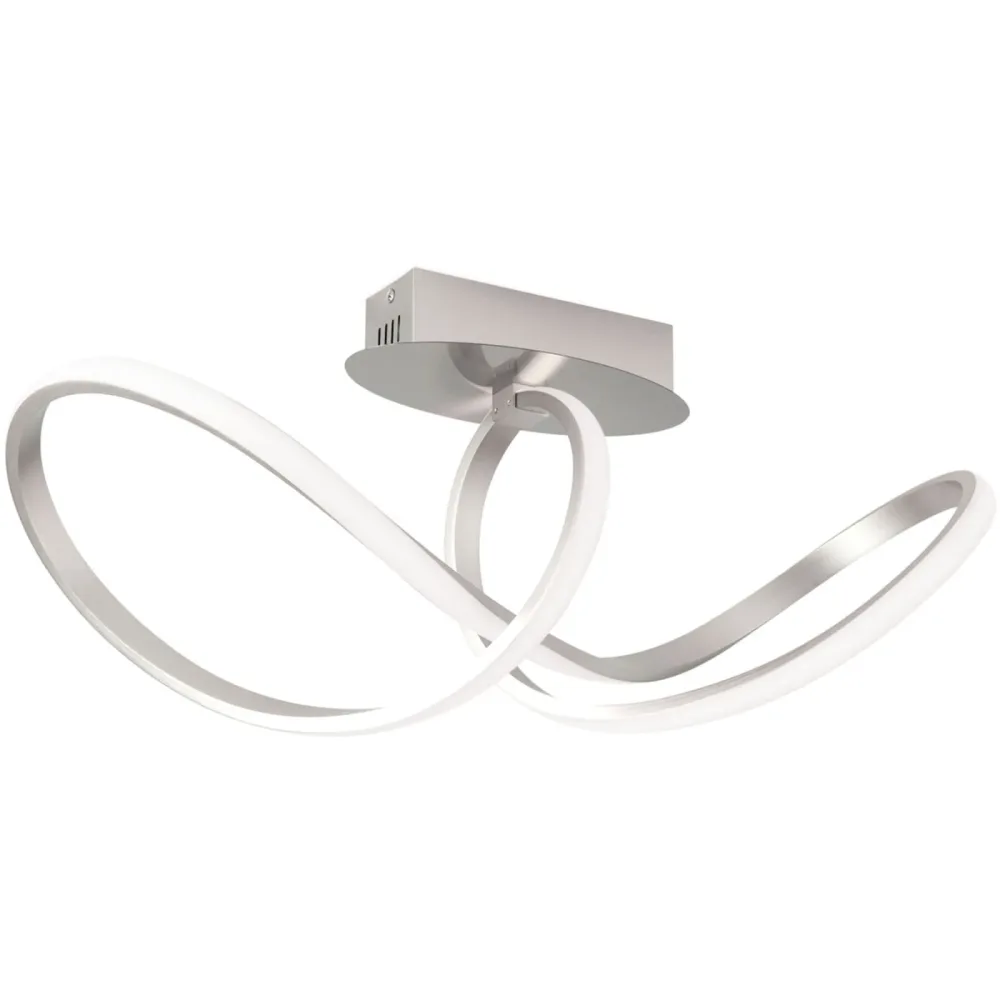 Deckenlampe Circus Grau Stahl 25 cm 27 cm - Farbe: Nickel satiniert - Lichtfarbe: Warmweiss - Deckenlampe