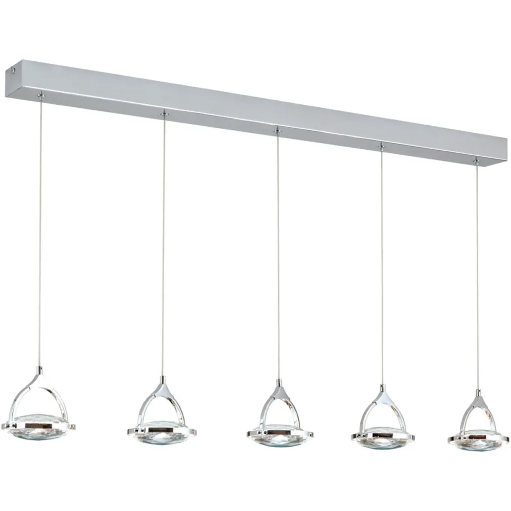 Pendellampe Moon Grau Stahl 12 cm 12 cm - Farbe: chrom - Lichtfarbe: Warmweiss - Pendellampe