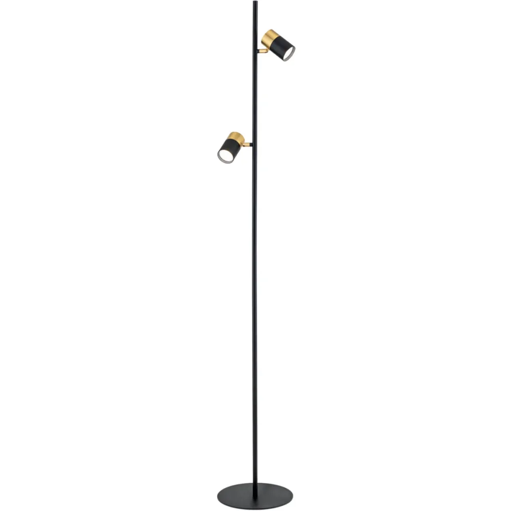 Stehlampe Kevin Gold/Schwarz Stahl 161 cm - Farbe: schwarz-gold - Stehlampe