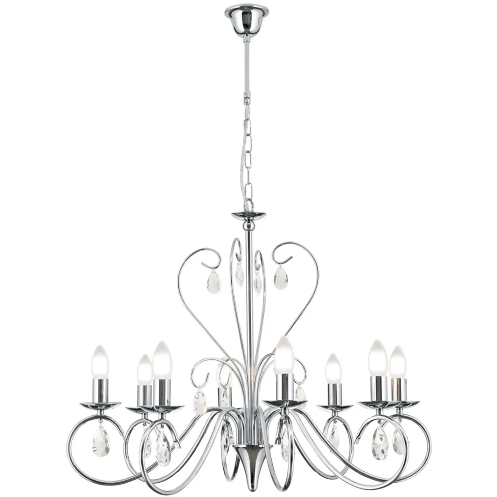 Kronleuchter Alessia Grau Stahl 58 cm - Farbe: chrom - Kronleuchter