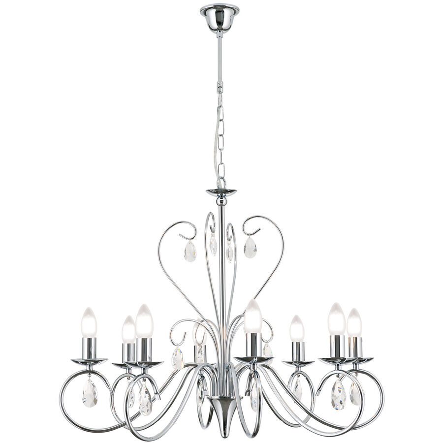 Kronleuchter Alessia Grau Stahl 58 cm - Farbe: chrom - Kronleuchter