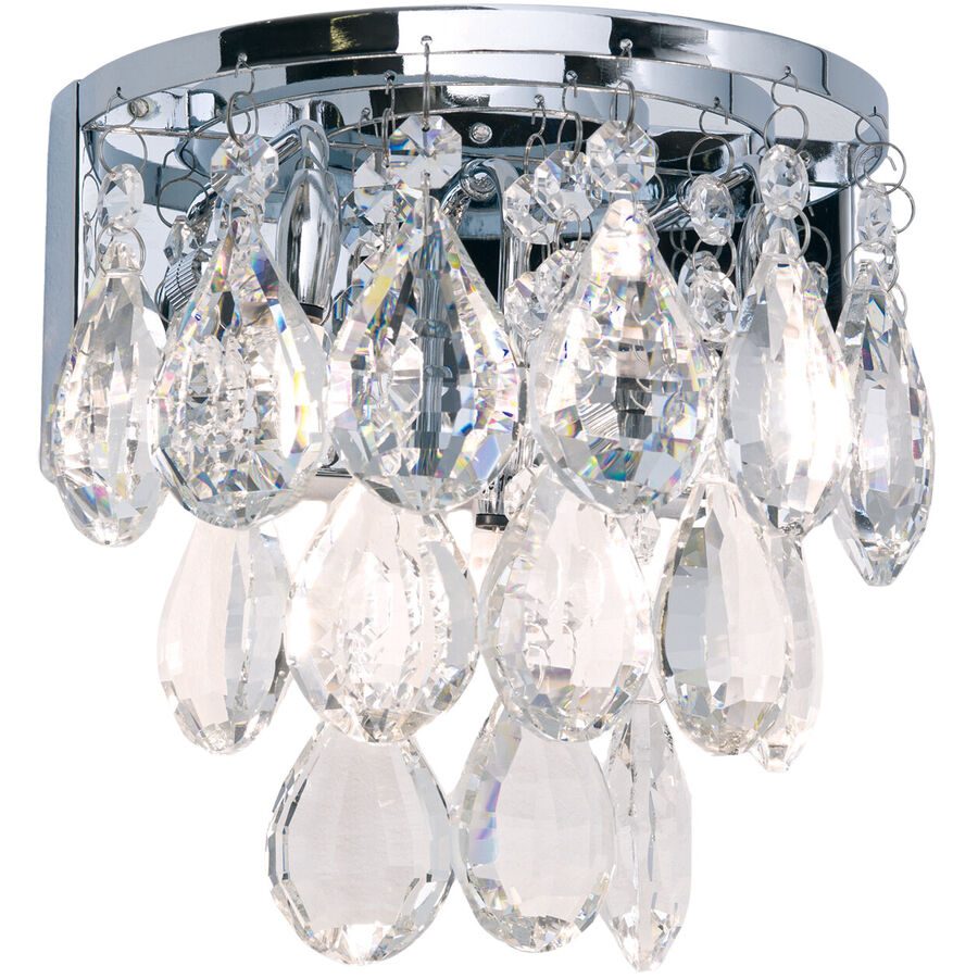Wandlampe Celeste Grau Stahl 17.5 cm 18 cm - Farbe: chrom - Wandlampe