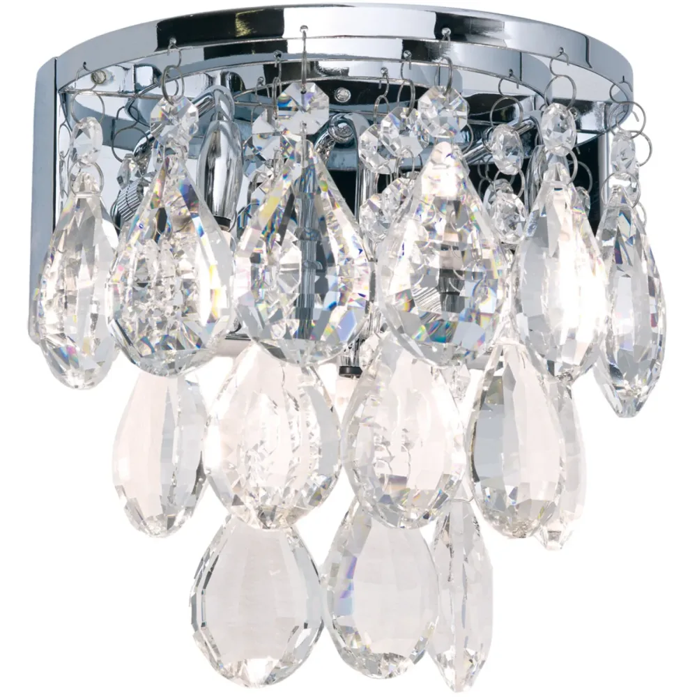 Wandlampe Celeste Grau Stahl 17.5 cm 18 cm - Farbe: chrom - Wandlampe