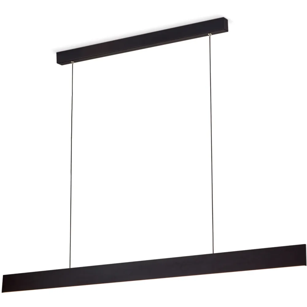 Pendellampe Gideon Schwarz Stahl 3.6 cm - Lichtfarbe: Warmweiss - Pendellampe