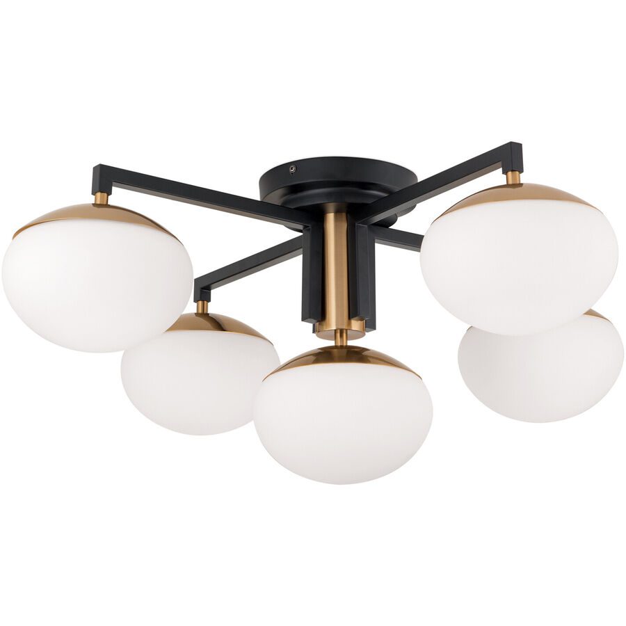 Deckenlampe Josephine Gold/Schwarz Stahl 31 cm - Farbe: schwarz-gold - Deckenlampe