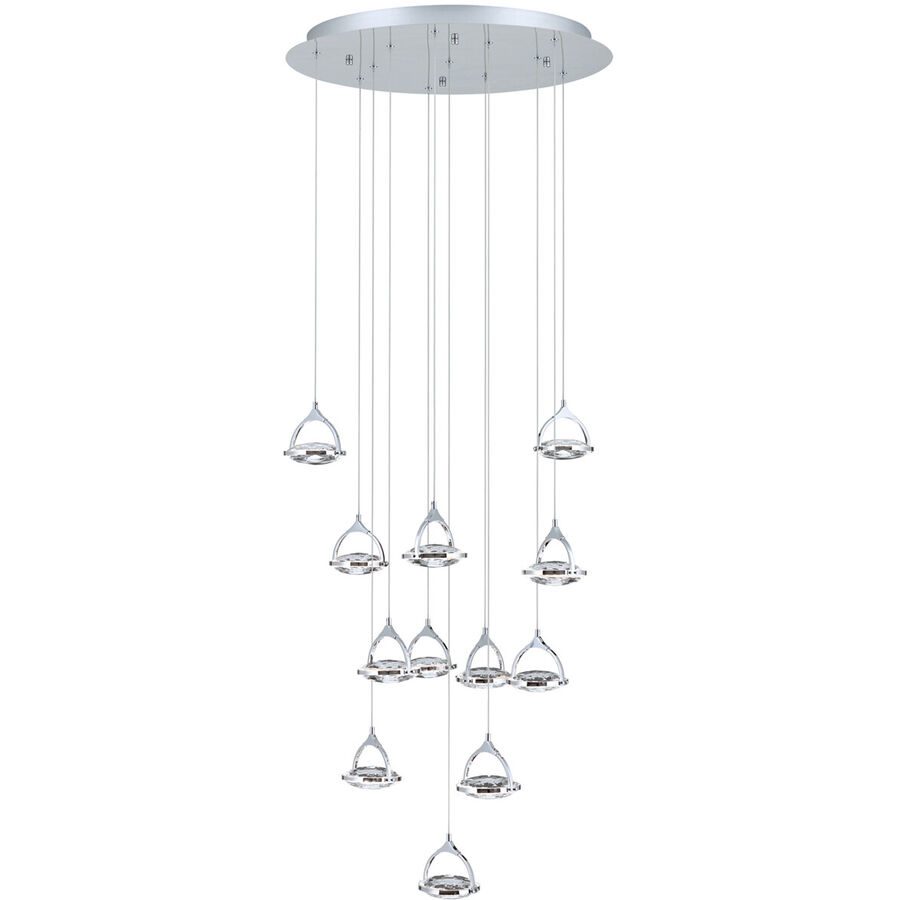 Deckenlampe Moon Grau Stahl 12 cm - Farbe: chrom - Lichtfarbe: Warmweiss - Deckenlampe