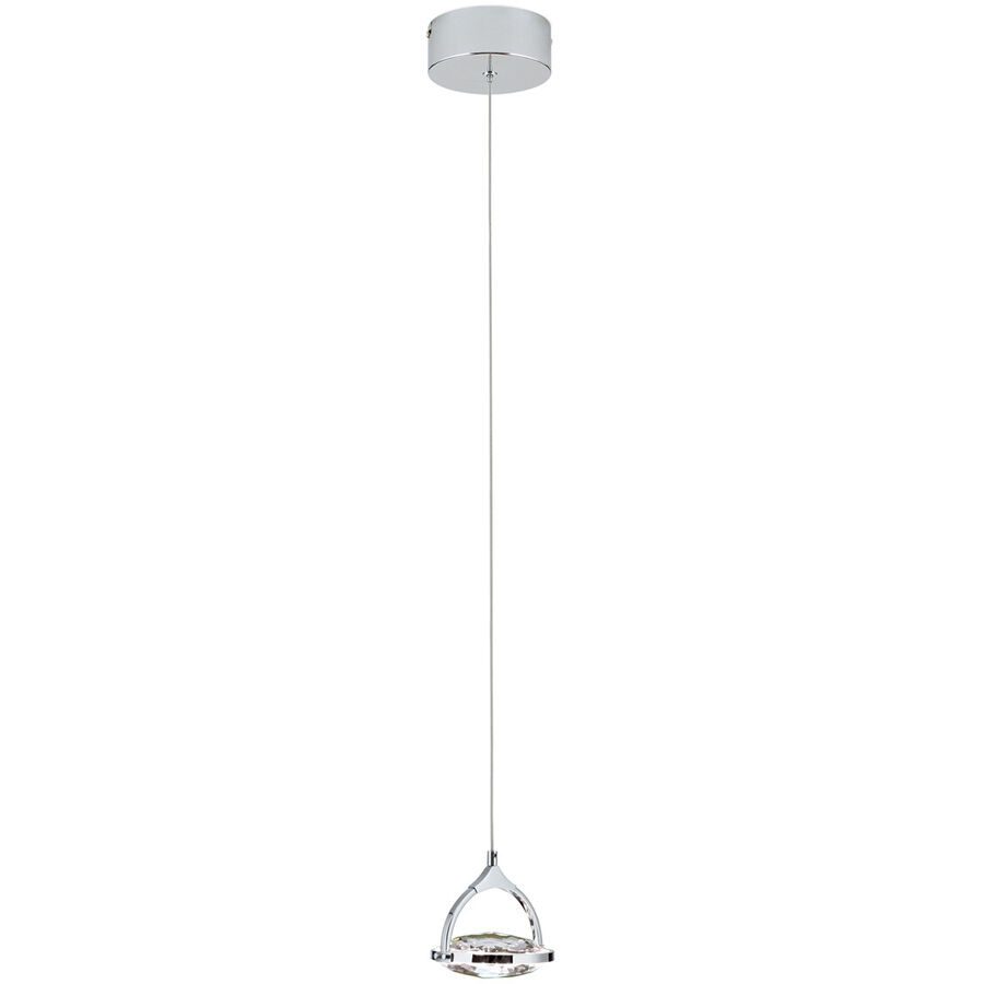 Pendellampe Moon Grau Stahl 12 cm - Farbe: chrom - Lichtfarbe: Warmweiss - Pendellampe