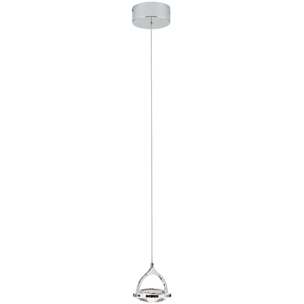 Pendellampe Moon Grau Stahl 12 cm - Farbe: chrom - Lichtfarbe: Warmweiss - Pendellampe