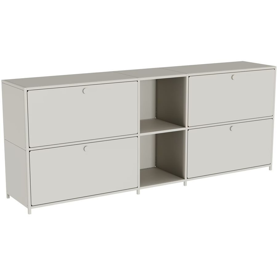 Sideboard Chloé Grau Metall 200 cm 80 cm - Farbe: seidengrau - Möbel Konfigurator: Traummöbel individuell zusammenstellen - Sideboard