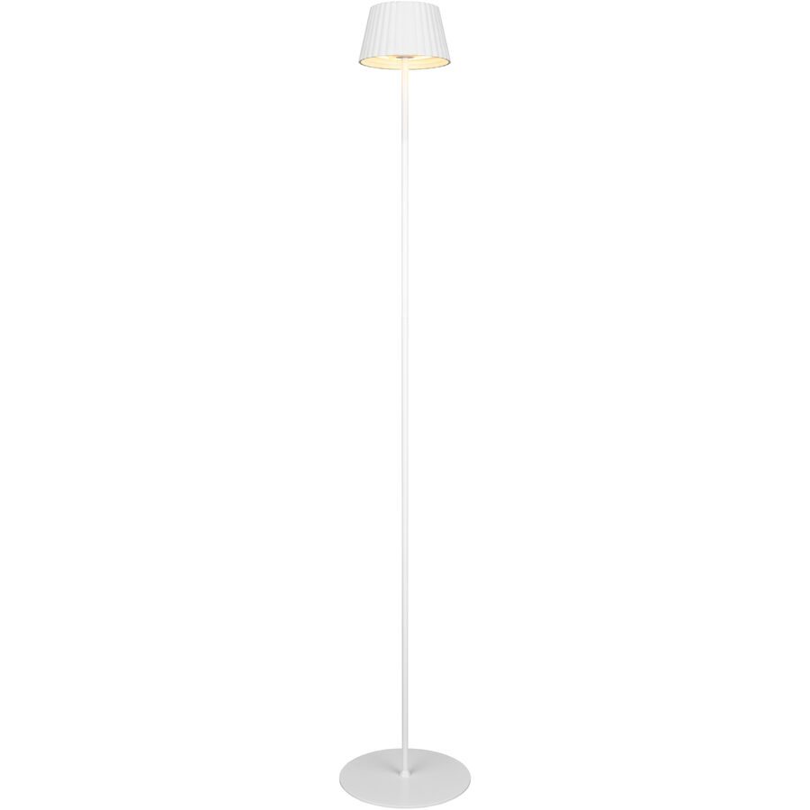 Stehlampe Zeraus Weiss Metall 123 cm - Farbe: weiss matt - LED - Stehlampe- LED Energiesparlampe