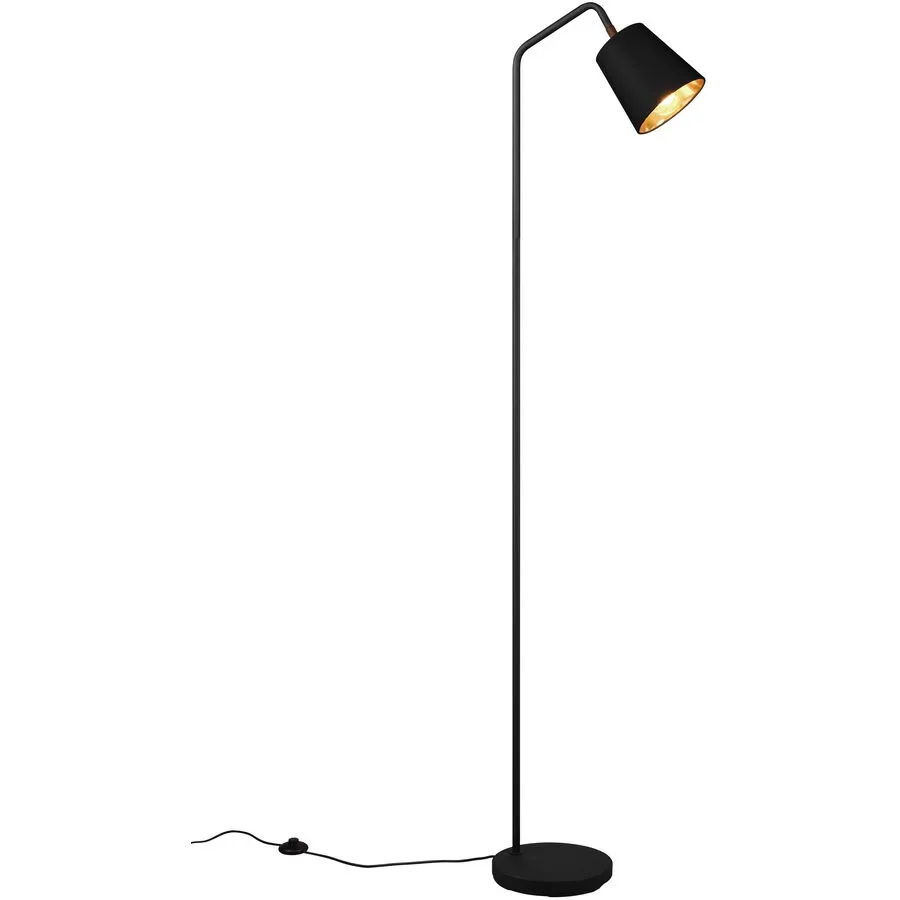 Stehlampe Seric Schwarz Metall 22 cm 148 cm - Farbe: Schwarz matt - Stehlampe