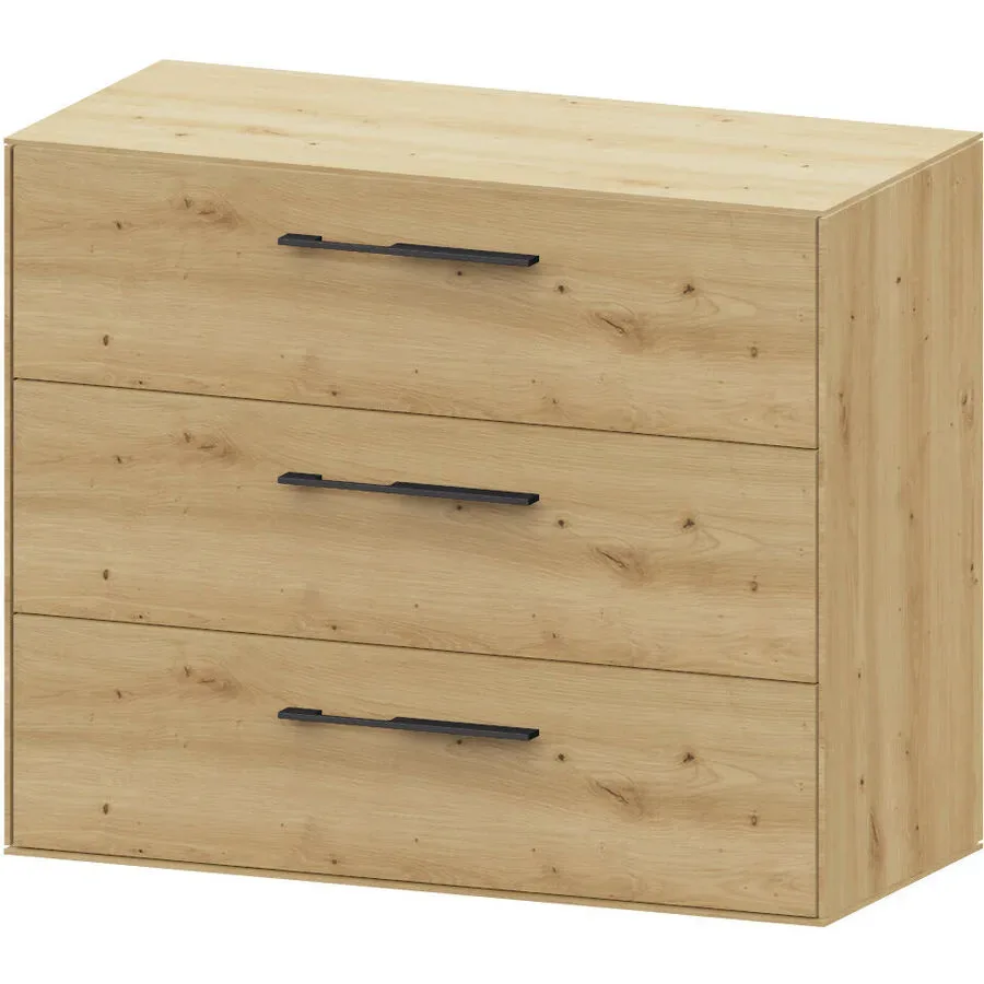 Kommode Nikolai Braun Holz 100 cm 45 cm - Farbe: eiche - Kommode