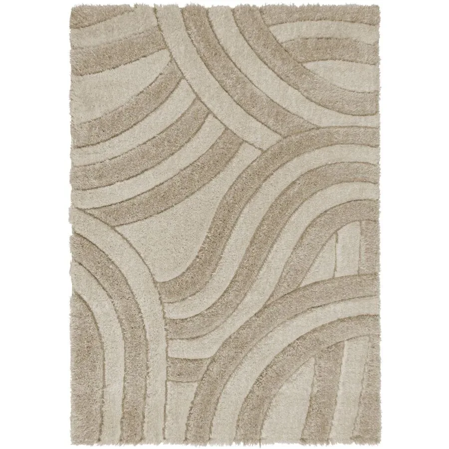 Teppich Vetto Beige Polyester 230 cm 160 cm - Farbe: Natural - Material: Recycled Polyester - Teppich