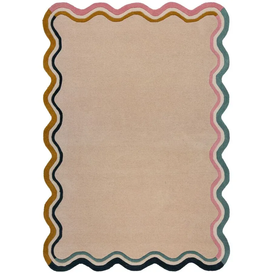 Teppich Lonni Beige/Mehrfarbig Wolle 290 cm 200 cm - Farbe: Beige, Mehrfarbig - Teppich