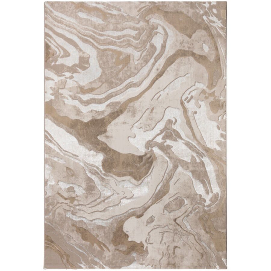 Teppich Elbra Beige/Weiss Stoff 230 cm 160 cm - Teppich