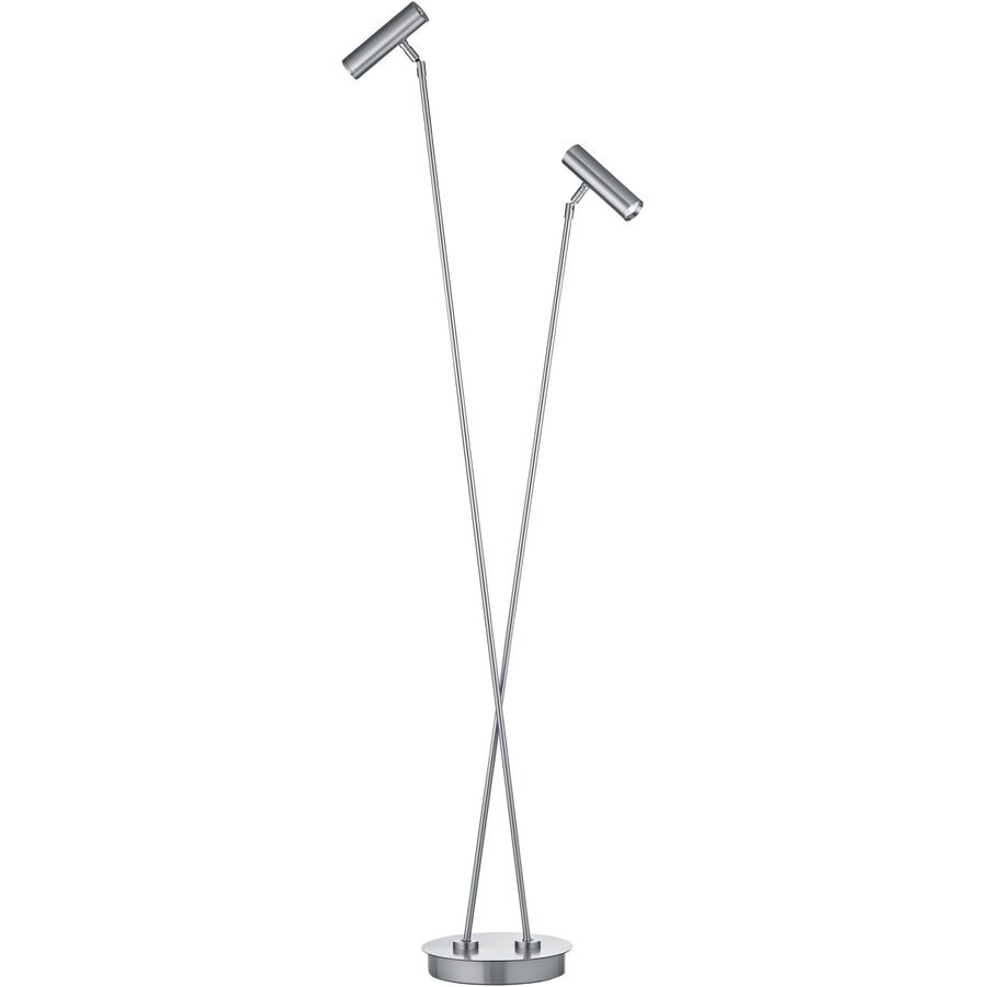 Stehlampe Tom Pro Silber Metall 137 cm - LED - Lichtfarbe: Extra warmweiss - Helles Neutralweiss - Stehlampe- LED Energiesparlampe