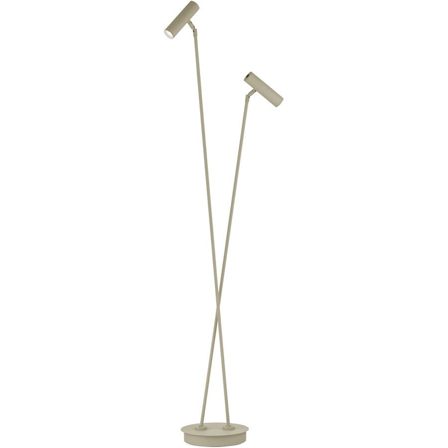 Stehlampe Tom Pro Weiss Metall 137 cm - Farbe: sand - LED - Lichtfarbe: Extra warmweiss - Helles Neutralweiss - Stehlampe- LED Energiesparlampe