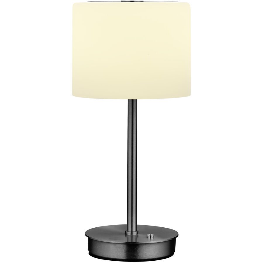 Tischlampe Abby Grau/Weiss Metall/Glas 15.6 cm 34 cm - Farbe: Anthrazit, Weiss - LED - Lichtfarbe: Extra warmweiss - Material: Metall, Opalglas -
