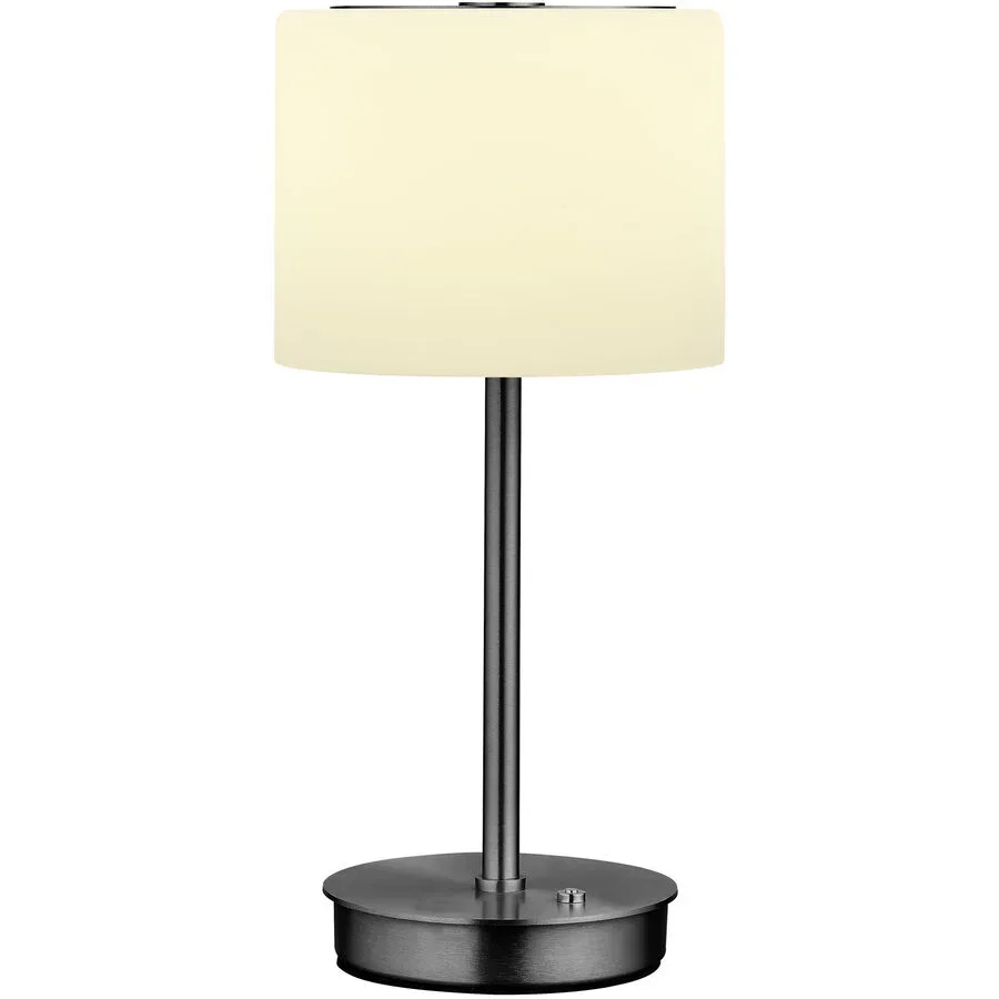 Tischlampe Abby Grau/Weiss Metall/Glas 15.6 cm 34 cm - Farbe: Anthrazit, Weiss - LED - Lichtfarbe: Extra warmweiss - Material: Metall, Opalglas -