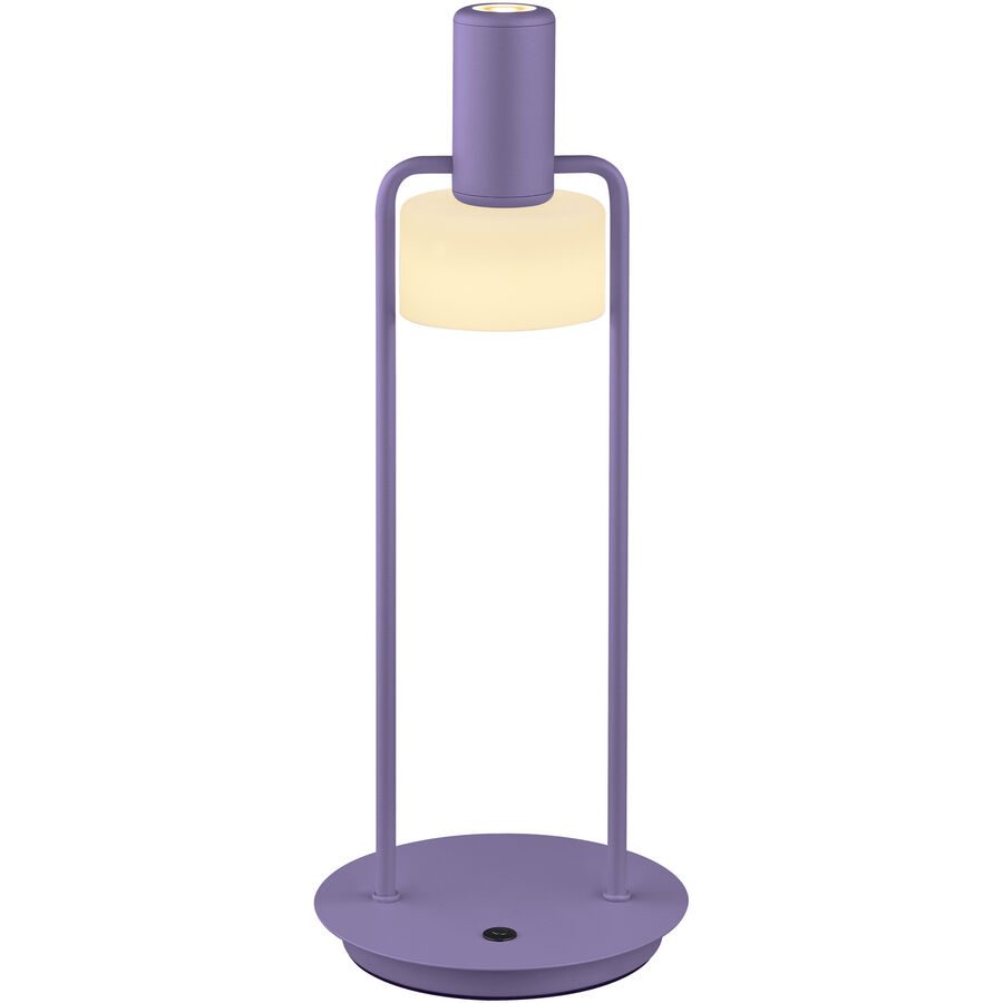 Tischlampe Banji Lila/Weiss Metall/Glas 14.5 cm 37 cm - Farbe: Violett/Weiss - LED - Lichtfarbe: Extra warmweiss - Tischlampe- LED Energiesparlampe