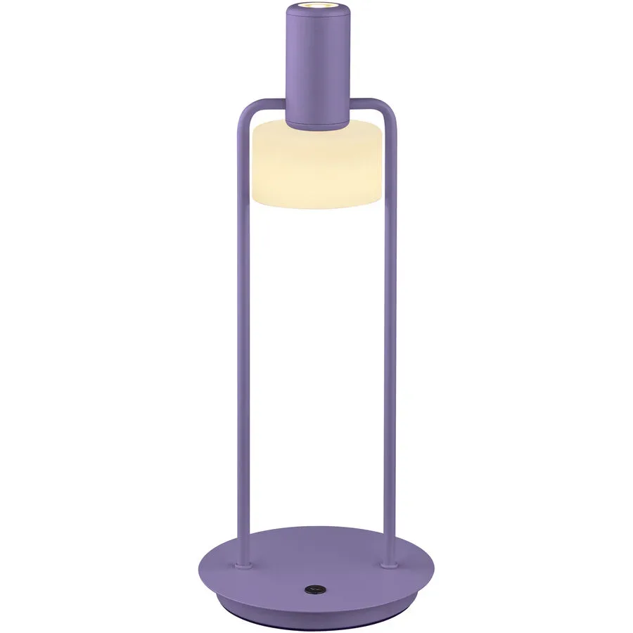 Tischlampe Banji Lila/Weiss Metall/Glas 14.5 cm 37 cm - Farbe: Violett/Weiss - LED - Lichtfarbe: Extra warmweiss - Tischlampe- LED Energiesparlampe