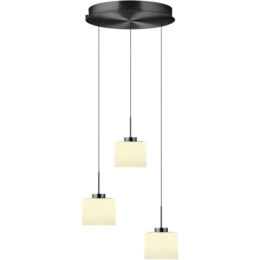 Pendellampe Abby Grau Metall 43 cm 180 cm Höhenverstellbar (manuell) - Farbe: anthrazit matt eloxiert - LED - Lichtfarbe: Extra warmweiss -