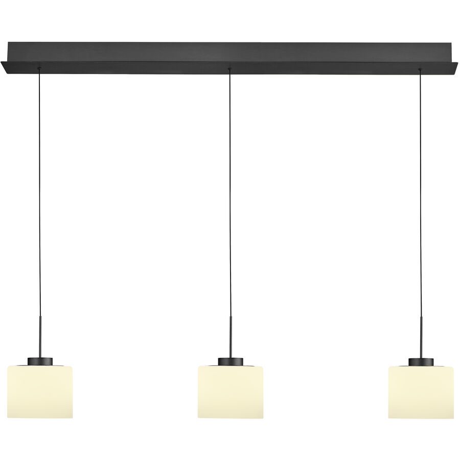 Pendellampe Abby Grau Metall 110 cm 180 cm - Farbe: anthrazit matt eloxiert - LED - Lichtfarbe: Extra warmweiss - Pendellampe- LED Energiesparlampe