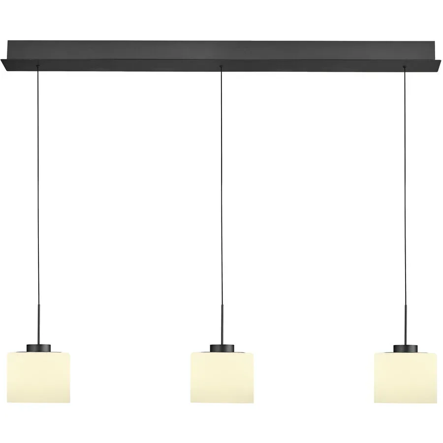 Pendellampe Abby Grau Metall 110 cm 180 cm - Farbe: anthrazit matt eloxiert - LED - Lichtfarbe: Extra warmweiss - Pendellampe- LED Energiesparlampe