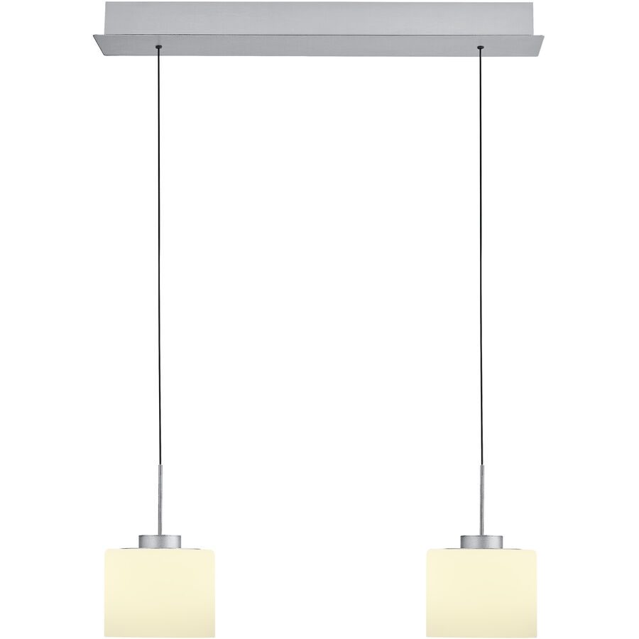 Pendellampe Abby Silber Metall 68 cm 180 cm - Farbe: Aluminium eloxiert - LED - Lichtfarbe: Extra warmweiss - Pendellampe- LED Energiesparlampe