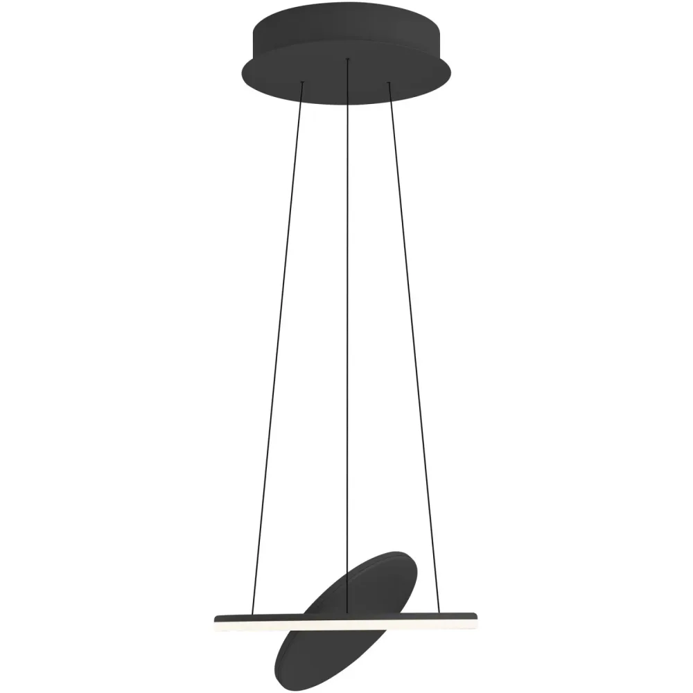 Pendellampe Haley Schwarz Metall 35 cm 180 cm - LED - Lichtfarbe: Extra warmweiss - Kaltes Tagesweiss - Pendellampe- LED Energiesparlampe