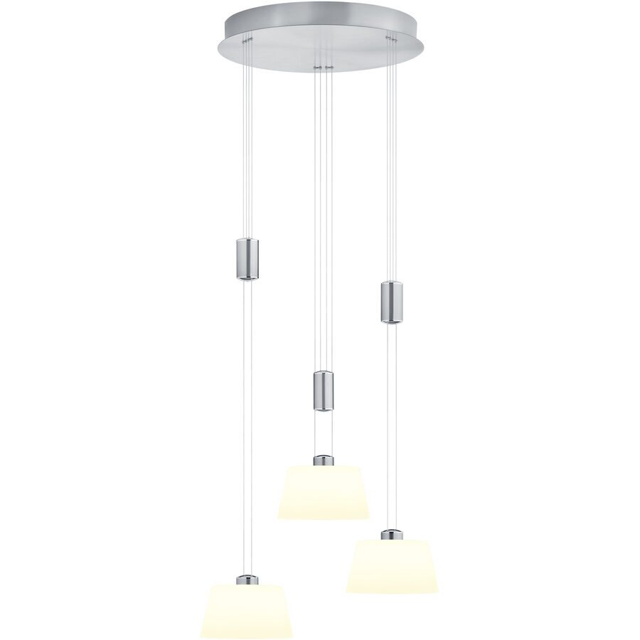 Pendellampe Elegance Grau Metall 43 cm 150 cm - Farbe: Nickel matt - LED - Lichtfarbe: Extra warmweiss - Pendellampe- LED Energiesparlampe