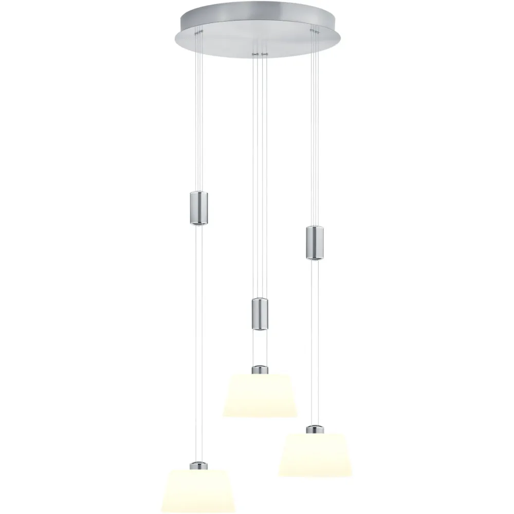 Pendellampe Elegance Grau Metall 43 cm 150 cm - Farbe: Nickel matt - LED - Lichtfarbe: Extra warmweiss - Pendellampe- LED Energiesparlampe
