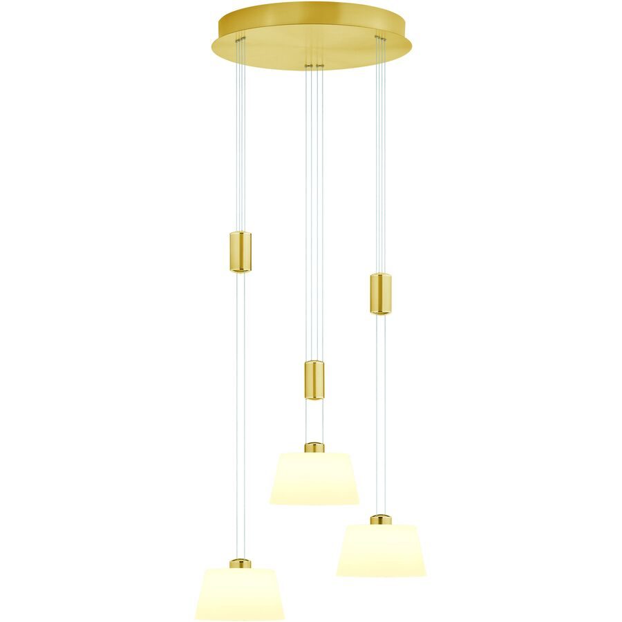 Pendellampe Elegance Mehrfarbig Metall 43 cm 150 cm - Farbe: messing matt - LED - Lichtfarbe: Extra warmweiss - Pendellampe- LED Energiesparlampe