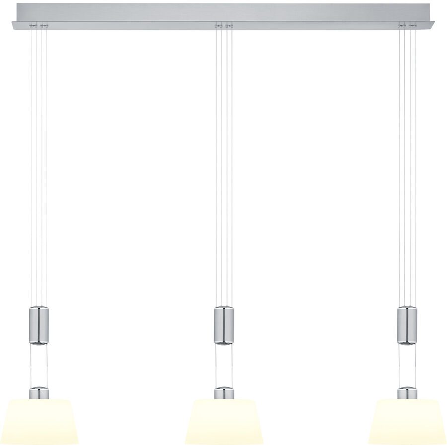 Pendellampe Elegance Grau Metall 100 cm 150 cm - Farbe: Nickel matt - LED - Lichtfarbe: Extra warmweiss - Pendellampe- LED Energiesparlampe