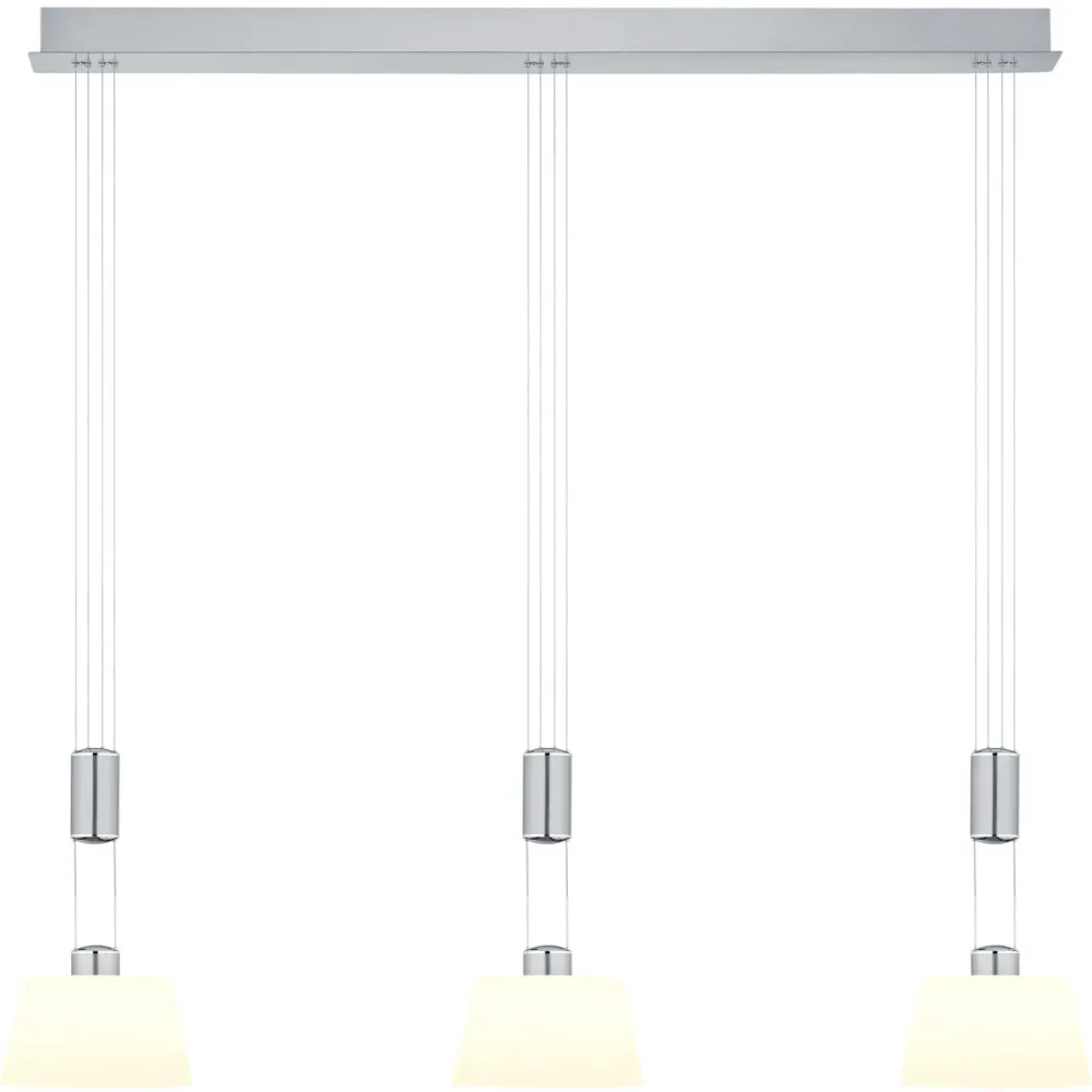 Pendellampe Elegance Grau Metall 100 cm 150 cm - Farbe: Nickel matt - LED - Lichtfarbe: Extra warmweiss - Pendellampe- LED Energiesparlampe