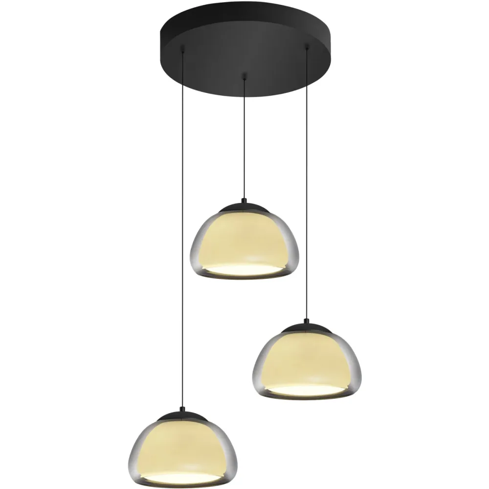 Pendellampe Luxxo Schwarz Metall 55 cm 180 cm - LED - Lichtfarbe: Extra warmweiss - Pendellampe- LED Energiesparlampe