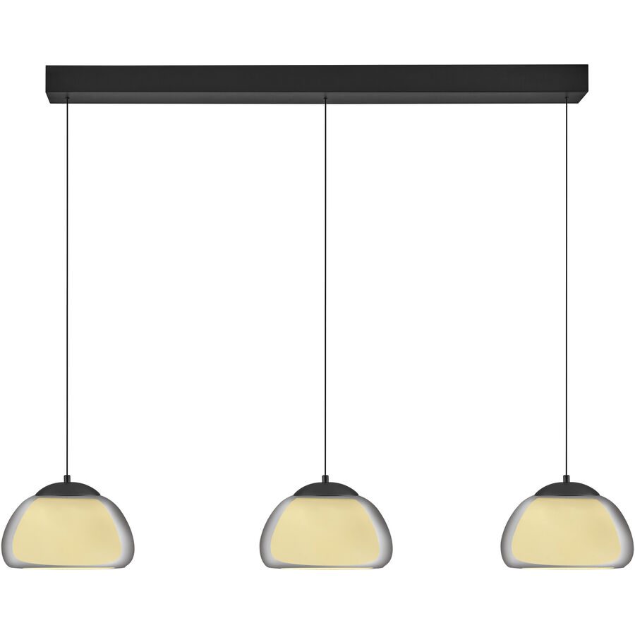 Pendellampe Luxxo Schwarz/Transparent Metall - LED - Lichtfarbe: Extra warmweiss - Pendellampe- LED Energiesparlampe