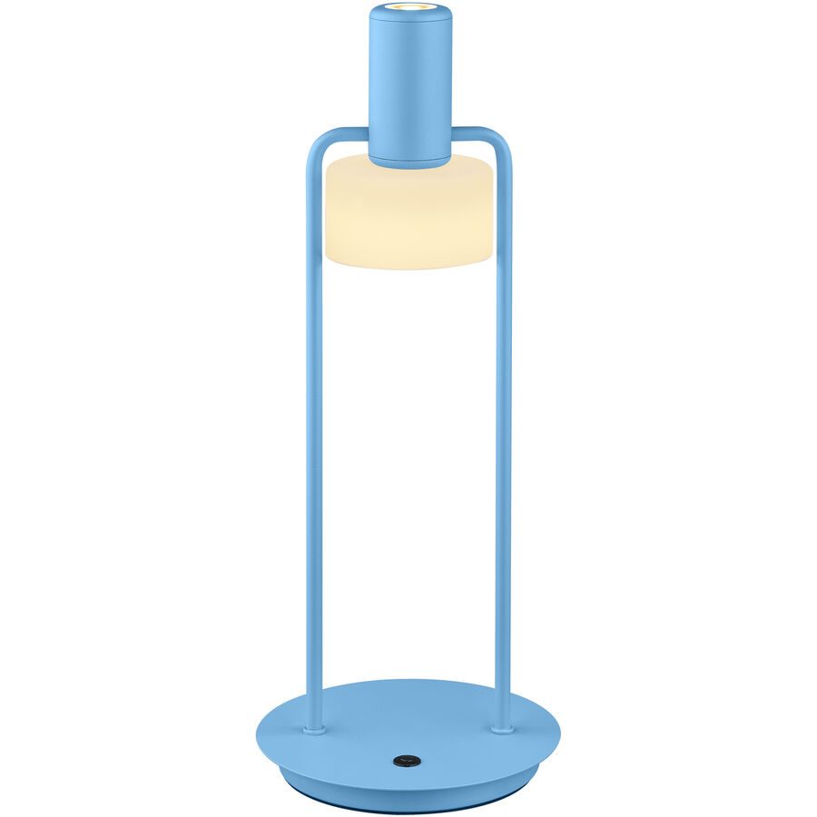 Tischlampe Banji Blau/Weiss Metall/Glas 14.5 cm 37 cm - Farbe: Pastellblau/Weiss - LED - Lichtfarbe: Extra warmweiss - Tischlampe- LED